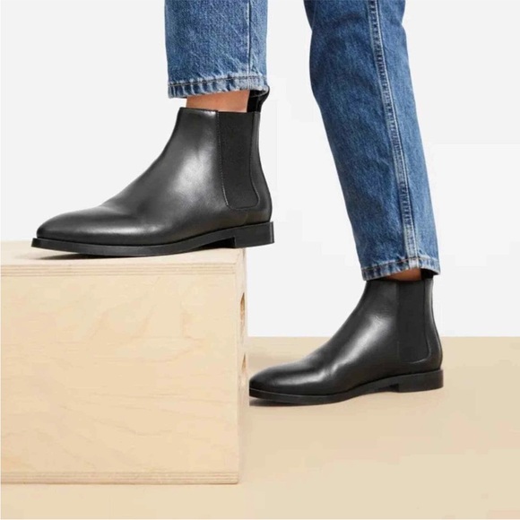 NEW EVERLANE New Modern Chelsea Boot black Italian leather ankle booties 8.5